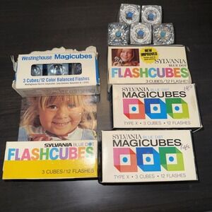 Vintage Sylvania & Westinghouse Magicubes Blue Dot Flashcubes 20 Cubes